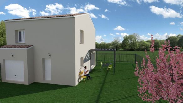 Maison a étage 86m² avec garage 3 chambres a l'étage + salle de bain équipé bac a douche extra plat meuble double vasque au RDC une pièce de vie de 37m² avec cuisine ouverte sur un terrain de 400m² a Salon de Provence