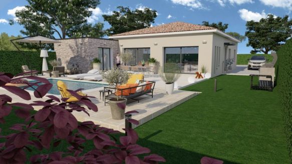 Villa de prestige à construire T5 en plain-pied avec garage sur un terrain issue de division parcellaire 1300 m²