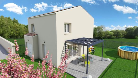 maison à étage de 86m² avec garage au rdc une belle pièce de vie de 38m²  avec cuisine ouverte plus cellier a l'étage 3 chambres une salle de bain équipée sur un terrain de 301m² à Istres