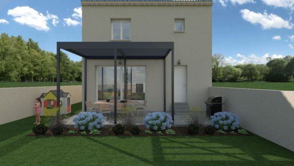 maison à étage de 84m² avec au rdc une belle pièces de vie de 37m² cuisine ouverte à l'étage 3 chambre une salle de bain équipée sur un terrain de 330m² à Istres