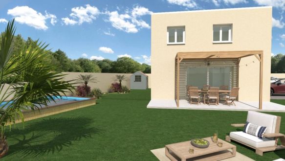 maison à étage de 86m² avec garage au rdc un pièces a vivre de 37m² avec cuisine ouverte à l'étage 3 chambres avec salle de bain équipées d'un bac à douche extra plat 90x120 meuble double vasque  sur un terrain de 463m² à Martigues