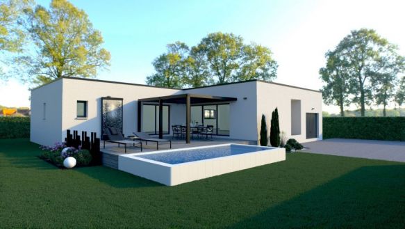 villa 3 chambres contemporaine 135m2 et garage sur 900m2 de terrain