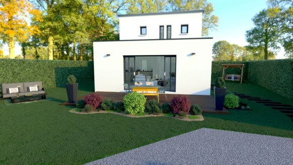 maison à étage de 110m² avec à l'étage 2 chambres une salle de bain équipée  bac à douche extra plat 90x120 meuble double vasque au rdc une pièces à vivre de 47m²  avec cuisine ouverte plus cellier une suite parentale sur un terrain de 1000m² à Istres