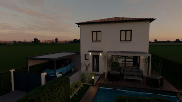 projet de construction villa sur terrain de 412 m²