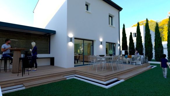 Maison contemporaine neuve avec garage à Vias, proche mer et commodités - 3 chambres, 80 m² à bâtir