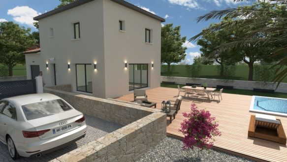 Villa neuve T4 et garage parcelle de 800m2