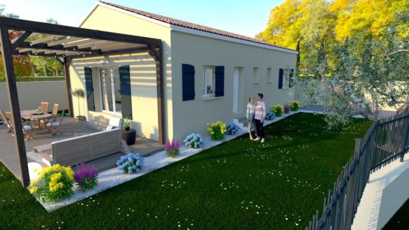 Maison plain-pied de 86 m² à construire sur terrain viabilisé de 500 m² à Pourrières – Proche écoles et commodités