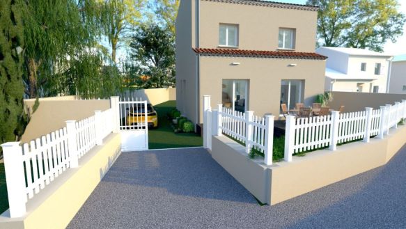Maison moderne avec panneaux photovoltaïques à Aix-en-Provence, 3 chambres et jardin, proche écoles et transports