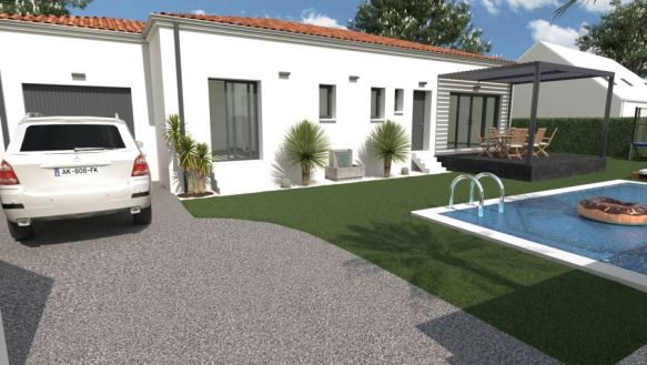 Maison plain-pied 110 m² avec garage à Saint-Mitre-les-Remparts sur terrain viabilisé de 460 m², proche écoles et commodités