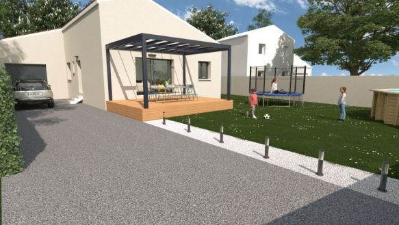 Maison neuve RE 2020 de 86 m² avec garage à Saint Mitre les Remparts sur terrain viabilisé de 390 m² éligible PTZ primo accédant