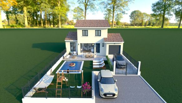 Maison étage 4 chambres avec garage à Lansargues