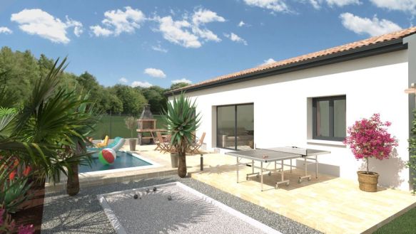 Villa neuve de plain pied + terrain à Lezignan La Cèbe