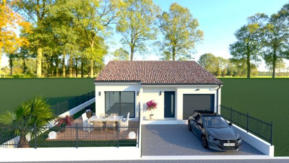 Maison de plain pied 2 chambres avec garage à Vias