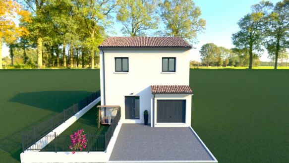 Maison étage 3 chambres avec garage à Gigean