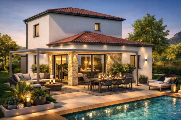 Terrain 480 m² + maison contemporaine 100 m² avec garage à Pignan (34570), proche écoles et commodités