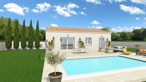 maison de plain-pied T4 de 96m2 traditionnelle avec cellier sur un terrain hors lotissement de 600m2 sur merindol 84360