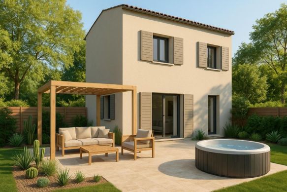 Istres (13800) Maison à étage 85 m² avec 3 chambres  garage 15 m² sur terrain viabilisé 271 m² proche écoles et transports