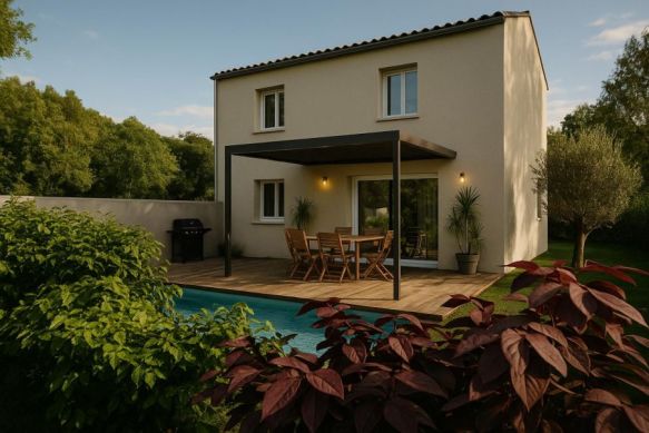 Maison neuve 85 m² avec terrain viabilisé de 520 m² au centre de Raphèle-lès-Arles, hors lotissement