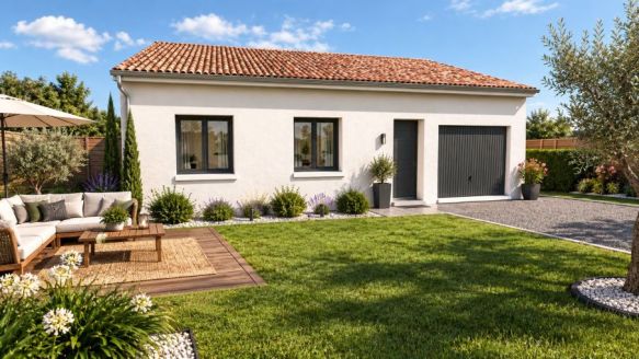 Maison neuve de 90 m² avec garage sur terrain de 1 100 m² à Saint-Hilaire-de-Brethmas 30560
