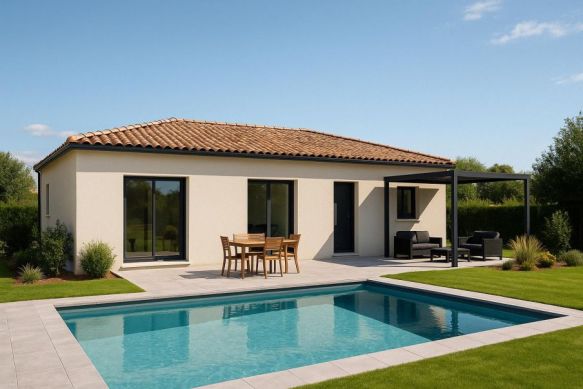 Maison plain pied 86 m² avec 3 chambres sur terrain 320 m² à Saint Mitre les Remparts centre ville dans impasse proche écoles transports et commodités