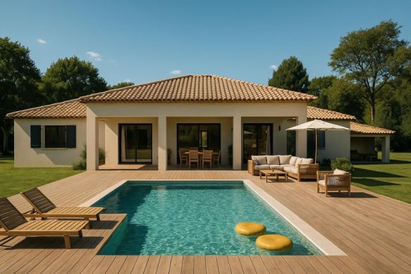 Maison neuve de 120 m² à Saint-Rémy-de-Provence sur terrain arboré de 1200 m² avec suite parentale et garage