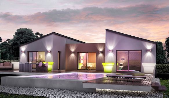 Maison contemporaine neuve de 102 m² à bâtir sur terrain viabilisé de 813 m² à Saint-André-de-Sangonis 34725