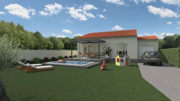 Maison neuve plain-pied 90 m² avec garage 18 m² sur terrain viabilisé 691 m² à Rognac 13340 3 chambres espace de vie ouvert proche écoles et commodités