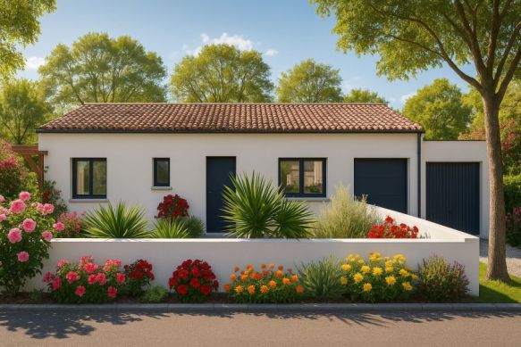 Terrain viabilisé de 300 m² avec maison contemporaine neuve de 70 m² à Pomérols (34810) – projet sur mesure avec garage