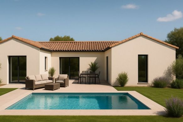 Maison neuve de plain-pied 102 m² sur terrain de 625 m² à Paradou, proche écoles et commodités