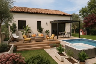 Saint-Chaptes (30190), terrain + maison 70 m2