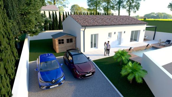projet de construction à Uchaud 30620, maison de 95 m² sur parcelle de 500 m²