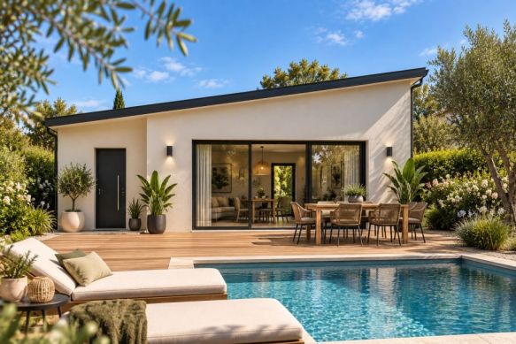 Maison neuve plain pied à saint bres 4 pièces