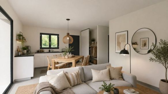 Maison neuve 56 m² avec 2 chambres sur terrain viabilisé de 216 m² à Poussan (34560)