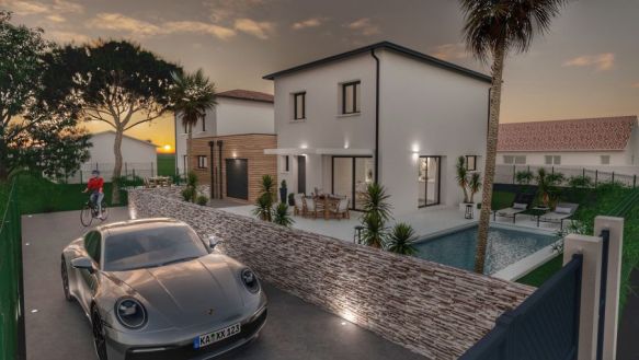 Villa neuve de 86 m² en Agde 34300, parcelle de 600 m²