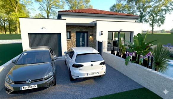 Maison neuve contemporaine 90 m² plain-pied, 3 chambres + suite parentale, garage et terrain 400 m² proche écoles et commodités à Vic-la-Gardiole