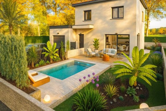 Maison contemporaine familiale de 100 m² sur terrain viabilisé de 450 m² à Vic-la-Gardiole