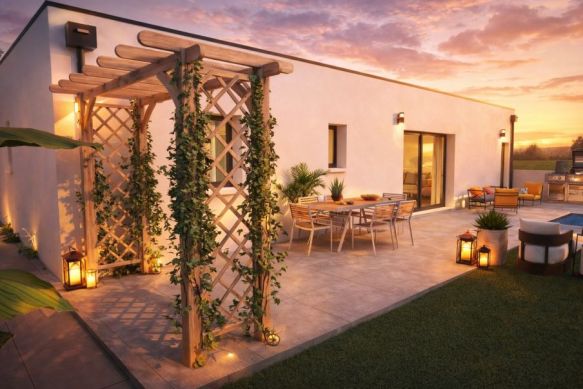 Villa de plain pied neuve + terrain à Moussan ( 11120)