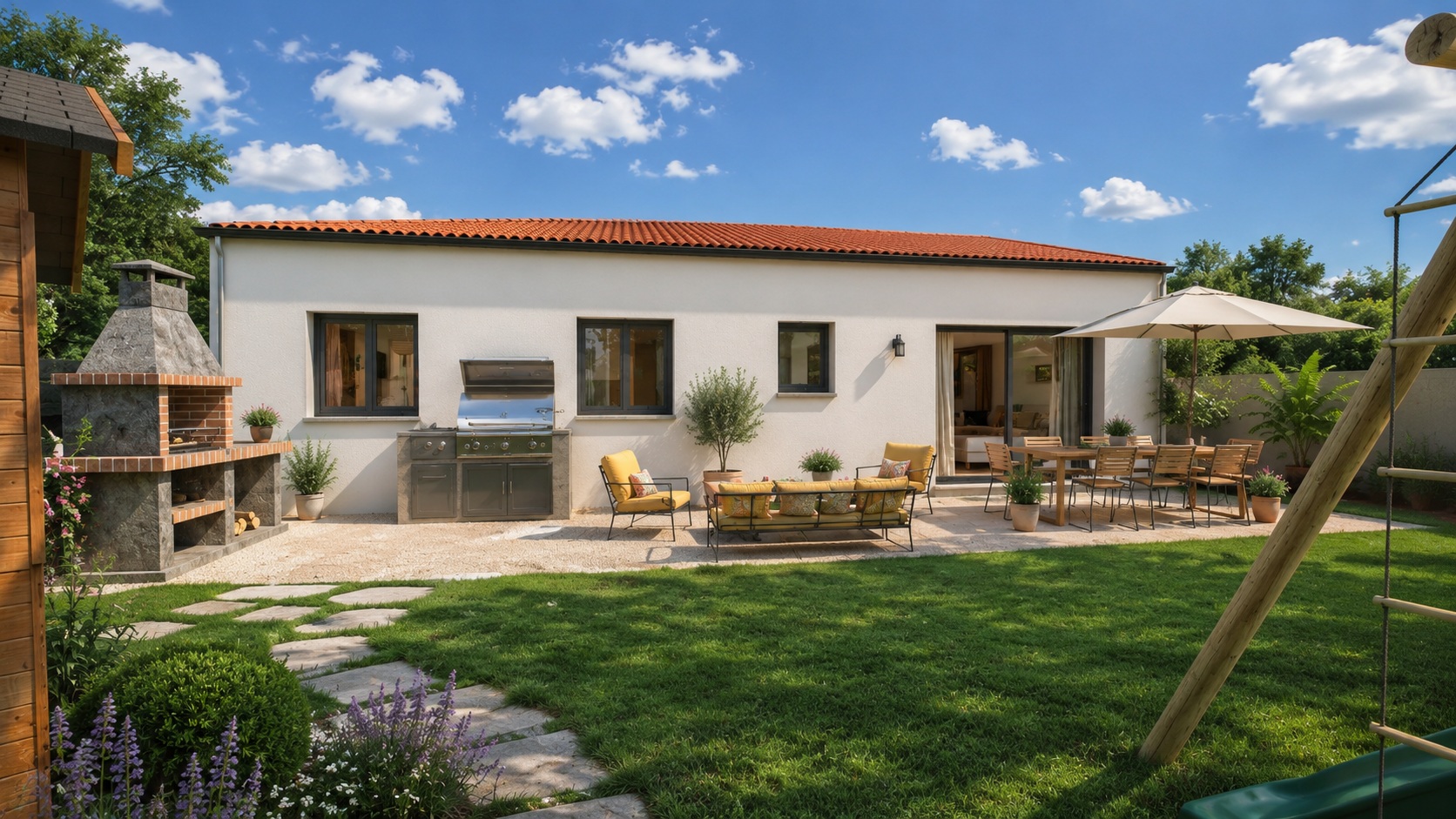 Belle villa de plain pied + terrain à Lignan Sur orb (34490)