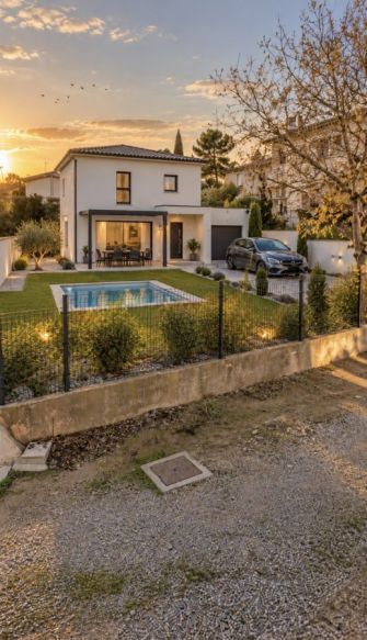 Maison contemporaine neuve de 90 m² avec terrain de 400 m² à Mèze (34140)