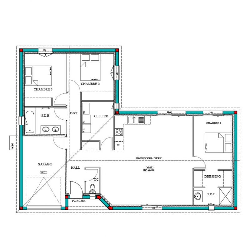 amenagement maison 95m2