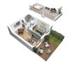 Modele de maison 64m² - Plan axonometrique - studio de jardin + mezzanine - Maisons Bati-France