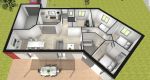 Plan de maison Cosmo contemporaine plain-pied - MBF