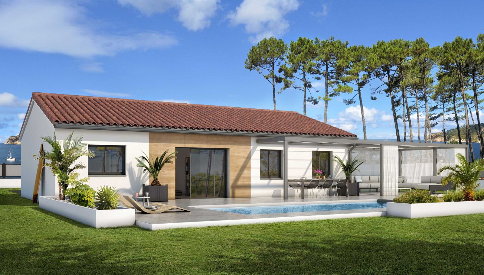 03 - Plan de maison Cosy contemporaine - 89 m² - Maisons Bati-France