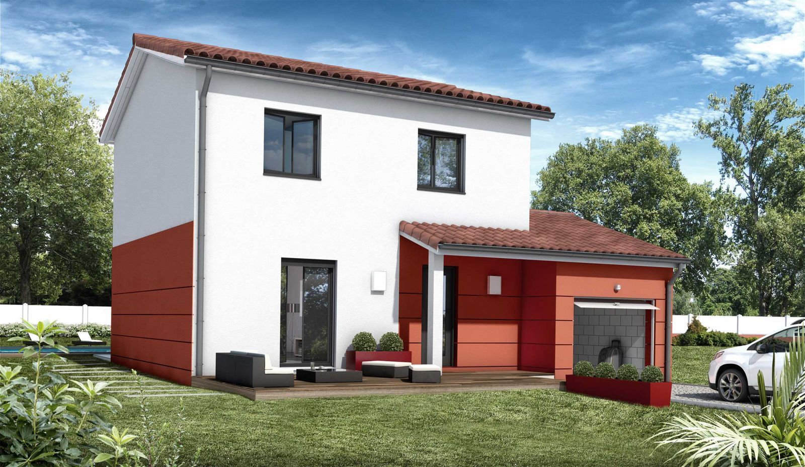 Modèle de maison de ville contemporaine - Babel - Maisons Bati-France