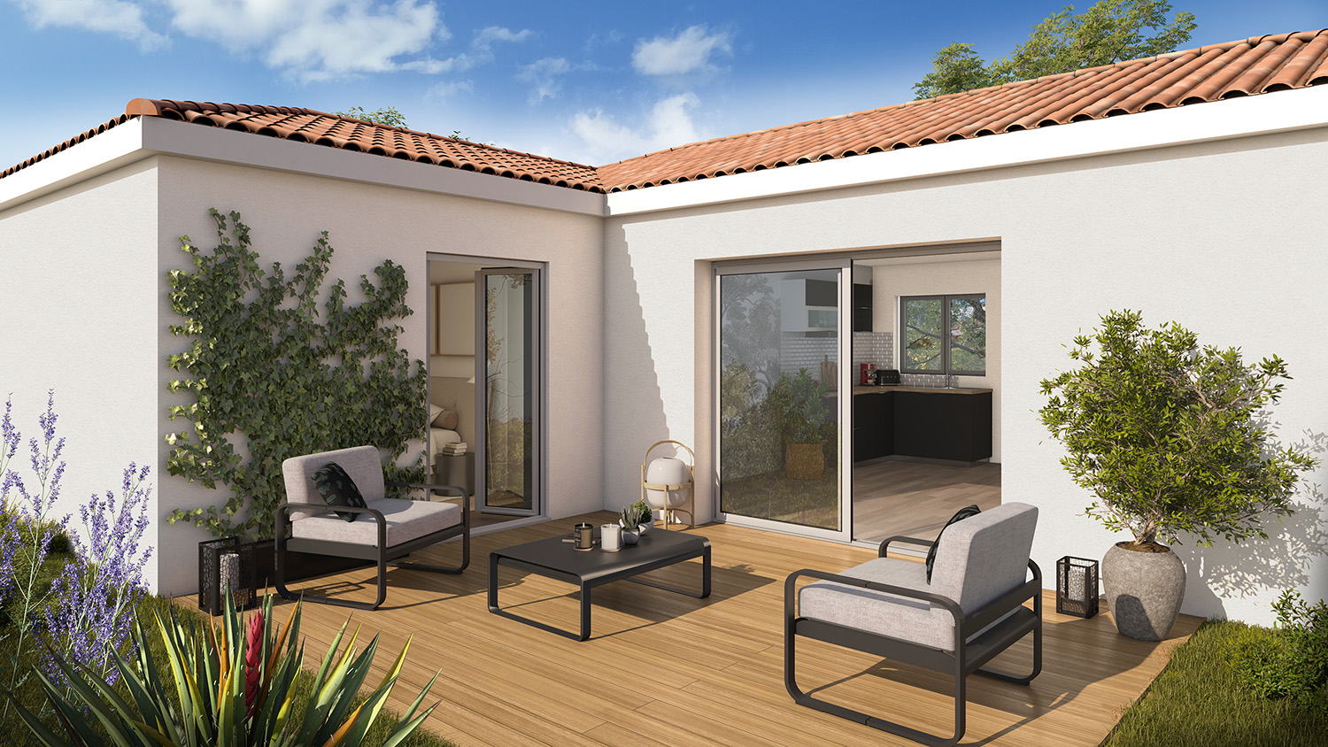 Cocoon 5 - 50 m² - 2 chambres - grande terrasse - Maisons Bati-France