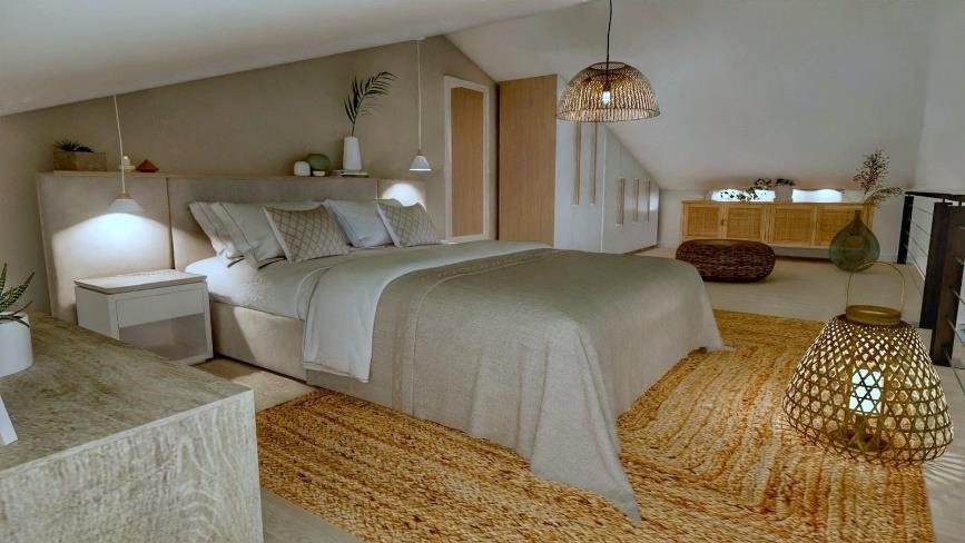 Cocoon 2B - Vue intérieure avec mezzanine - Maisons Bati-France