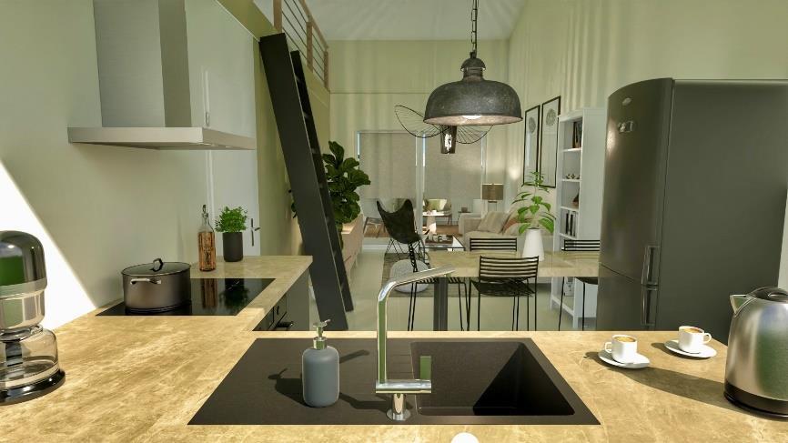 Cocoon 3B - Vue intérieure avec mezzanine - Maisons Bati-France