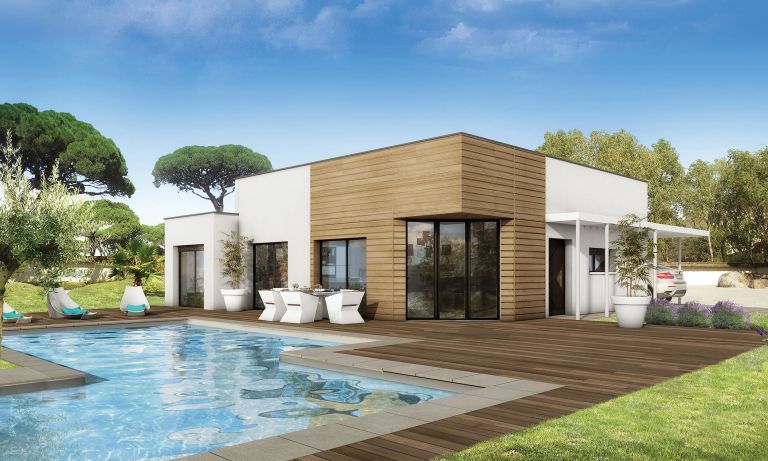 Villa toit terrasse plain pied 100m² 3 chambres dressing suite parentale