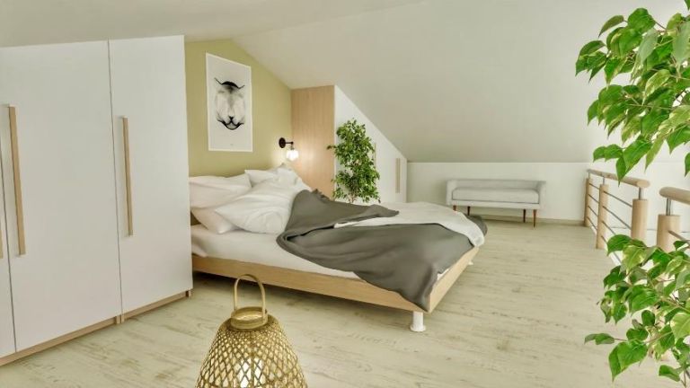 Cocoon 3B - Vue intérieure avec mezzanine - Maisons Bati-France